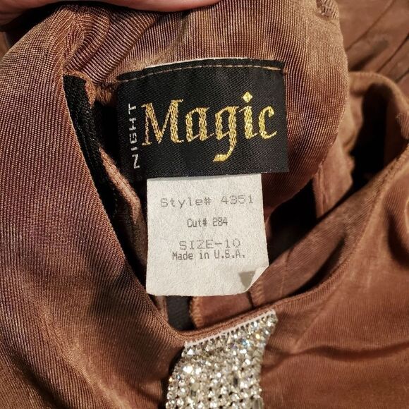 Vintage 90s y2k Slinky Sexy Stretch Acetate Bling Open Back Formal Maxi Dress 10 - Picture 6 of 7